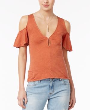 Project Social T Jet Stream Cotton Cold-shoulder Top