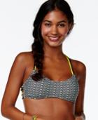 Hula Honey Printed Strappy-trim Racerback Bikini Top Women's Swimsuit