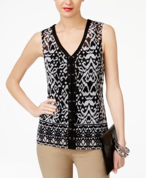 Inc International Concepts Lace-up Top, Created For Macy's