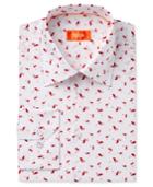 Tallia Men's Fitted Flamingo Printed Ground Dress Shirt