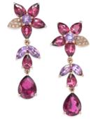 Bordeaux By Effy Multi-stone (10-9/10 Ct. T.w.) And Diamond Accent Flower Drop Earrings In 14k Rose Gold