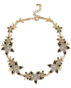 Rachel Rachel Roy Gold-tone Ombre Pave Flower Collar Necklace, 14-1/2 + 2-1/2 Extender