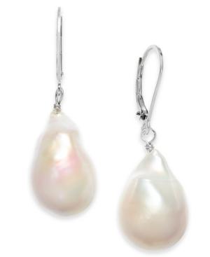 Cultured Baroque Freshwater Pearl (13mm) Drop Earrings In Sterling Silver