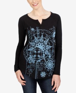 Lucky Brand Split-neck Graphic T-shirt