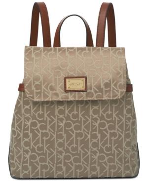 Calvin Klein Teodora Medium Signature Jacquard Backpack