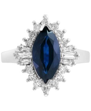 Effy Sapphire (2-1/10 Ct. T.w.) & Diamond (1/2 Ct. T.w.) Ring In 14k White Gold