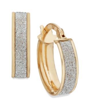 Glitter Hoop Earrings In 14k Gold