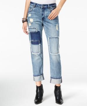 William Rast Slouchy Patched Currently Wash Boyfriend Jeans