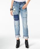 William Rast Slouchy Patched Currently Wash Boyfriend Jeans