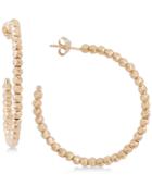 Giani Bernini Small Beaded Hoop Earrings In 18k Gold-plated Sterling Silver, 1, Created For Macy's