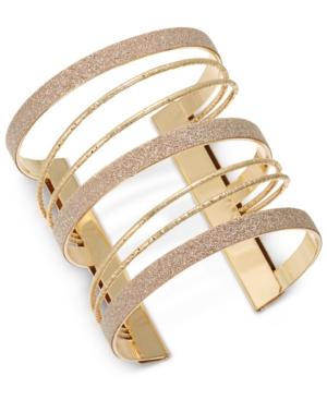 Thalia Sodi Gold-tone Glitter Multi-row Cuff Bracelet, Created For Macy's