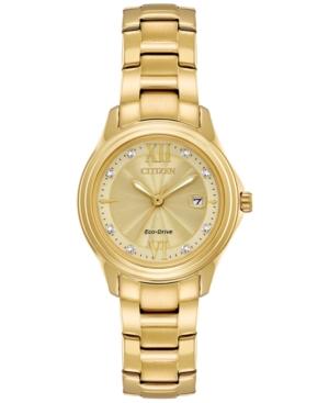 Citizen Eco-drive Women's Silhouette Gold-tone Stainless Steel Bracelet Watch 30mm Fe1132-84p, A Macy's Exclusive Style