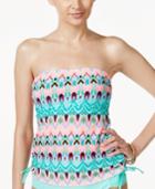 Hula Honey Kaleidoscope Printed Strapless Tankini Top Women's Swimsuit