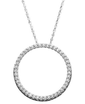 Diamond Necklace, Sterling Silver Diamond Eternity Circle Pendant (1/4 Ct. T.w.)
