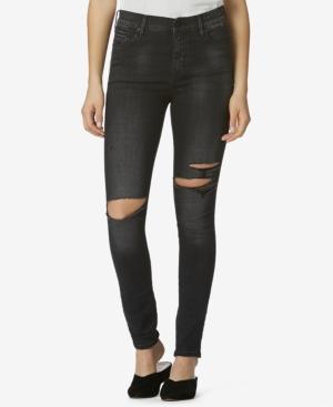 Avec Les Filles High-waisted Ripped Skinny Jeans