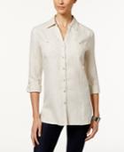 Jm Collection Linen Button-front Tunic Shirt, Only At Macy's