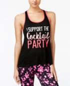 Material Girl Active Juniors' Graphic Racerback Tank Top, Only At Macy's