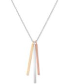 Giani Bernini Tri-tone Vertical Bar Necklace In 18k Gold-plate, Rose Gold-plate, And Sterling Silver, Only At Macy's