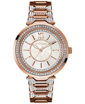 Wittnauer Men's Taylor Crystal Accent Rose Gold-tone Stainless Steel Bracelet Watch 38mm Wn4025