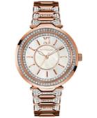 Wittnauer Men's Taylor Crystal Accent Rose Gold-tone Stainless Steel Bracelet Watch 38mm Wn4025