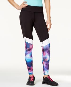 Material Girl Active Juniors' Printed Colorblocked Yoga Leggings, Only At Macy's