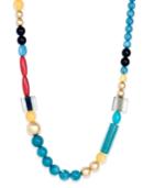 Gold-tone Multicolor Acrylic Bead Long Necklace