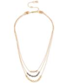 Kenneth Cole New York Tri-tone Convertible Beaded Layer Necklace