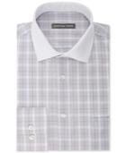 Geoffrey Beene Men's Classic Fit Wrinkle Free Aloe Performance Grey Check Dress Shirt