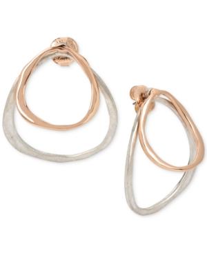 Robert Lee Morris Soho Two-tone Double Hoop Drop Earrings