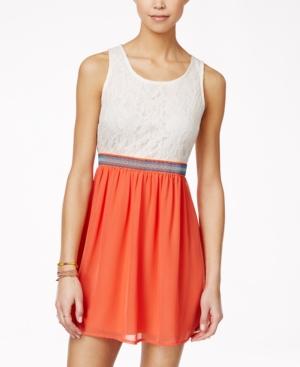 Speechless Juniors' Sleeveless Lace Dress