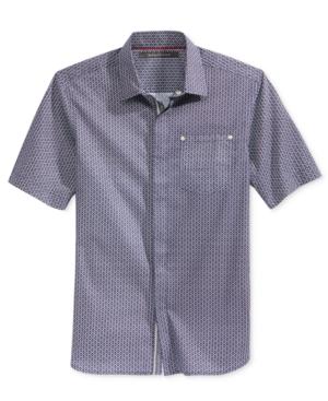 Sean John Men's Short-sleeve Spliced Woven Shirt