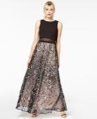 Say Yes To The Prom Juniors' Sequined Grid Popover Gown, A Macy's Exclusive Style