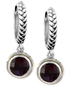 Balissima By Effy Garnet Drop Earrings (4-3/4 Ct. T.w.) In Sterling Silver And 18k Gold
