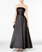 Xscape Petite Strapless Velvet-trim Ball Gown