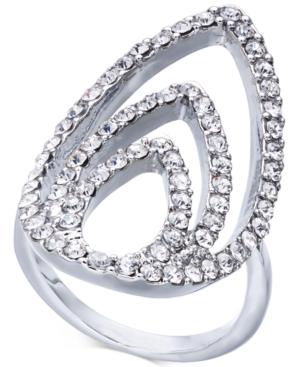 Inc International Concepts Silver-tone Crystal Triple-teardrop Ring, Created For Macy's