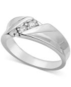 Men's Diamond Polished Band (1/4 Ct. T.w.) In 10k White Gold