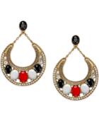 Inc International Concepts Gold-tone Stone Circle Drop Earrings