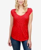 Lucky Brand Printed Smocked Top