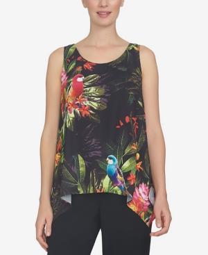 Cece Tropical Print Asymmetrical Top
