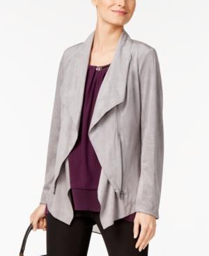 Alfani Draped Zip-front Jacket, Created For Macy's