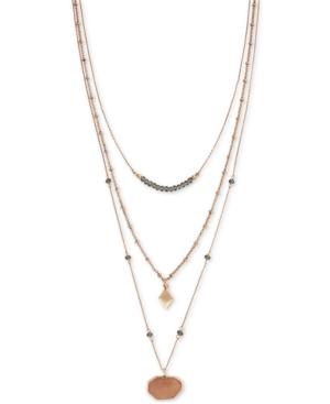 Vince Camuto Rose Gold-tone Layer Pendant Necklace