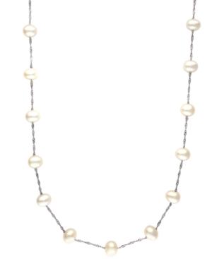 Effy Cultured Freshwater Pearl Station 18 Necklace In 14k Gold (5-1/2mm)