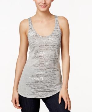 Calvin Klein Jeans Logo Metallic-print Tank Top