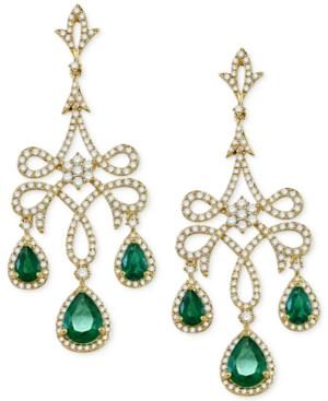 Brasilica By Effy Emerald (3-3/8 Ct. T.w.) And Diamond (1-1/2 Ct. T.w.) Earrings In 14k Gold