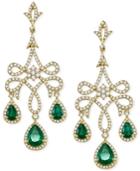 Brasilica By Effy Emerald (3-3/8 Ct. T.w.) And Diamond (1-1/2 Ct. T.w.) Earrings In 14k Gold