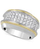 Men's Diamond Two-tone Cluster Ring (1 Ct. T.w.) In 10k Gold & White Gold