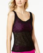 Go By Gossip Sporty Splice Illusion Crochet Tankini Top Women's Swimsuit
