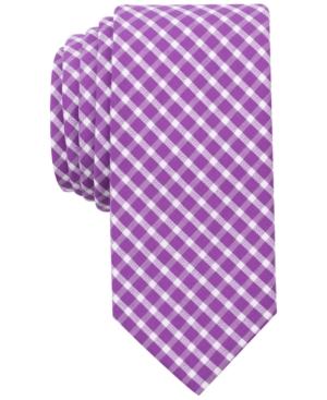 Bar Iii Men's Mulberry Check Skinny Tie, Only At Macy's