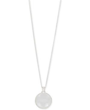 Touch Of Silver Crystal Magnifier Pendant Long Necklace In Silver Plated Brass