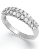 Diamond Two-row Wedding Band Ring In Sterling Silver (3/4 Ct. T.w.)